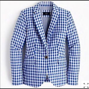 JCrew Blue Gingham Blazer